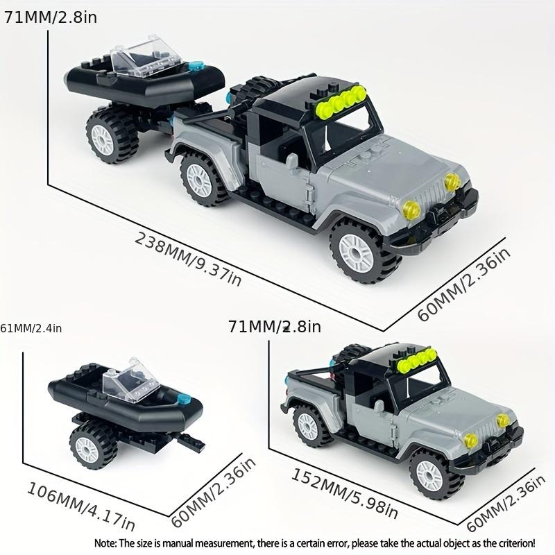 88pcs Grey Battle Axe Pickup Truck Car Simulative Model Small Educational Assembled Building Block Toy Gift