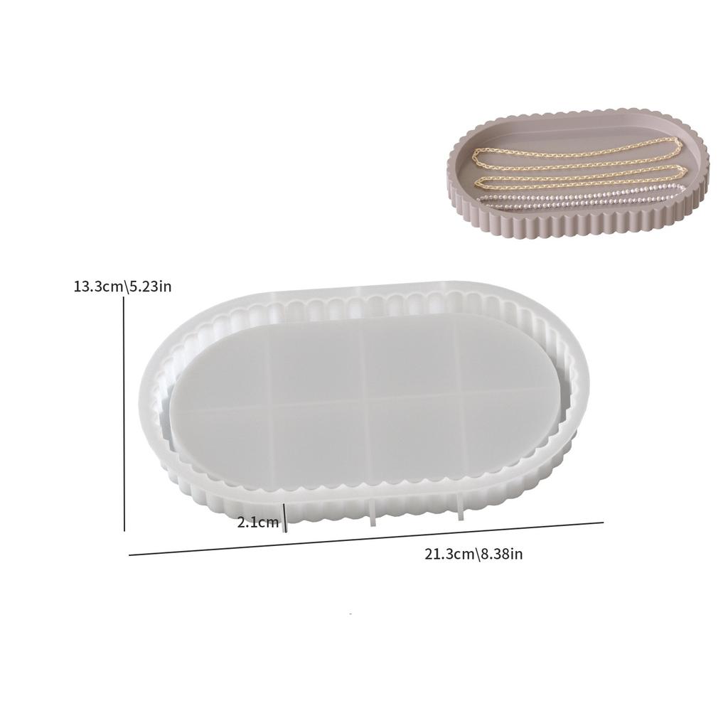 Silicone Mold Reusable Resin Mold Elliptical Tray Mold Flexible For Snack Supply Resin Art Home Decor