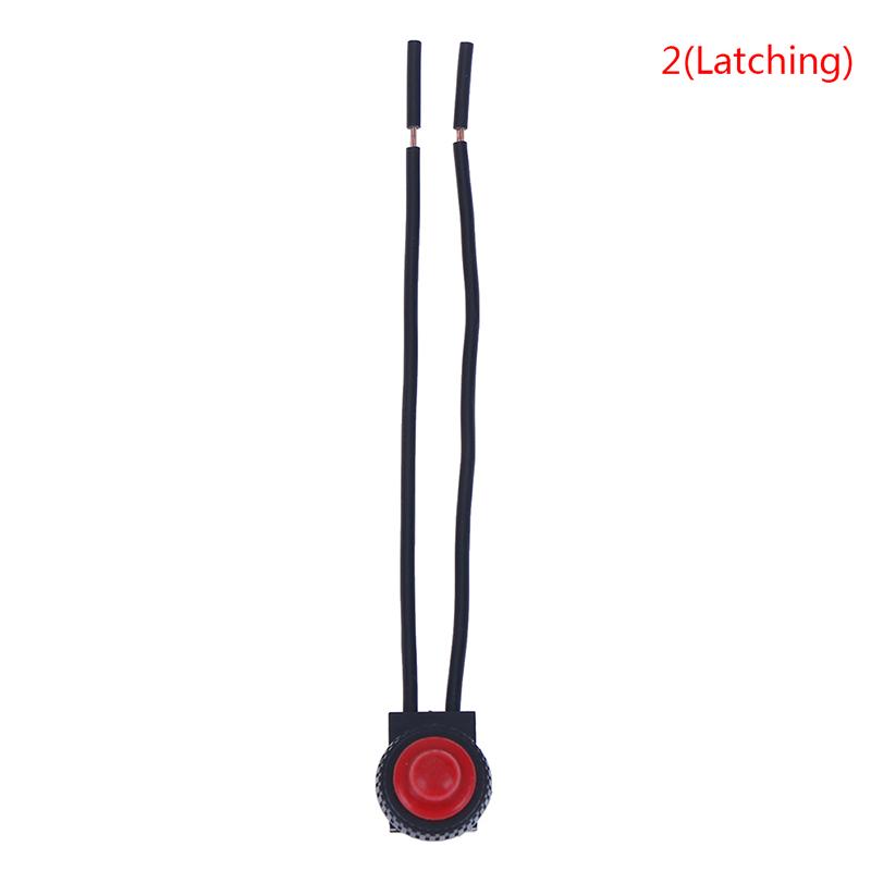 Interruttore On-Off a Pulsante Impermeabile 220V con Cavo di Collegamento 4" Nero