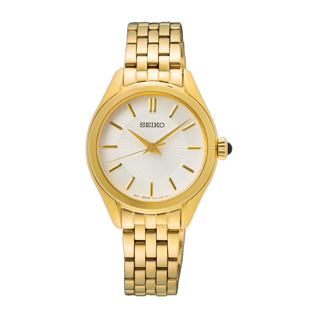 SEIKO Классические кварцевые женские часы из нержавеющей стали SUR538P1
