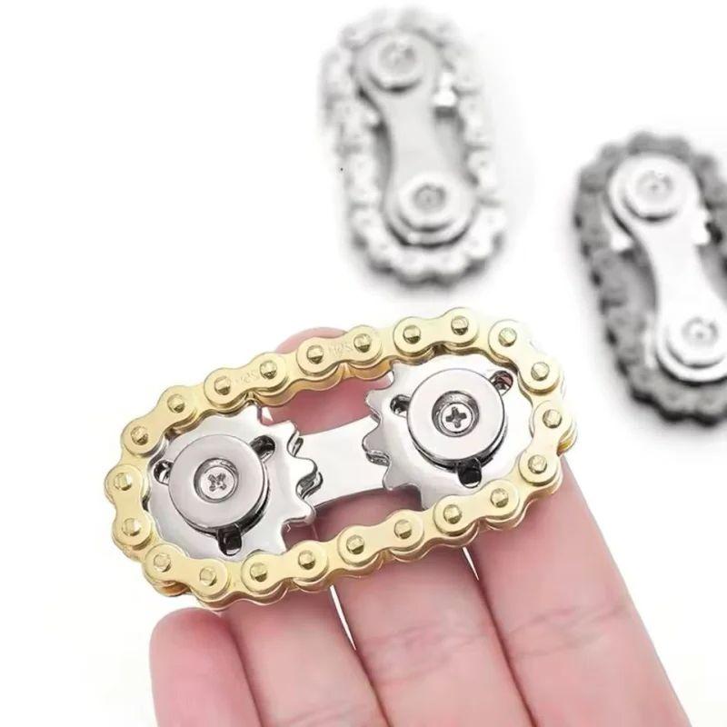Chain wheel flywheel rotating fingertip gyroscope Fidget Spinner decompression metal bicycle chain EDC Fidget adult toy
