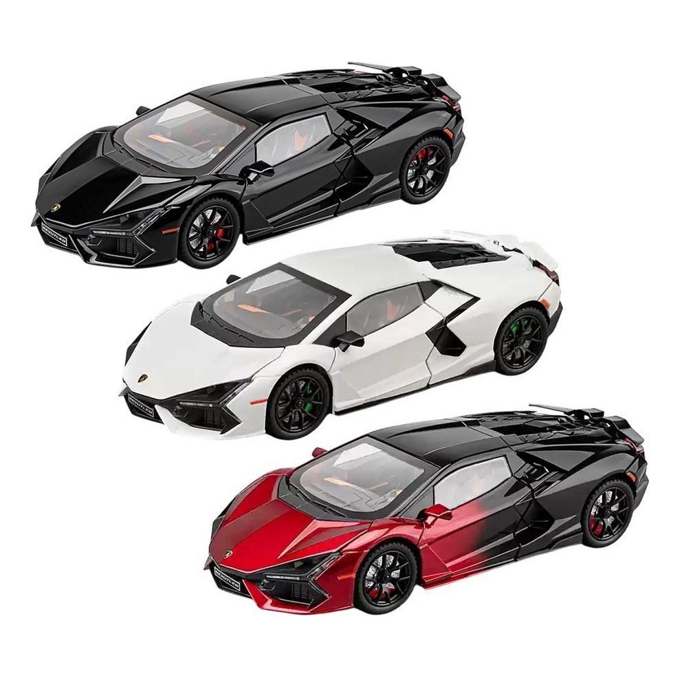 Lamborghini Revuelto 1:24 Druckguss Supercar Rennauto Legierung Pull-Back Modellauto, Schwarz