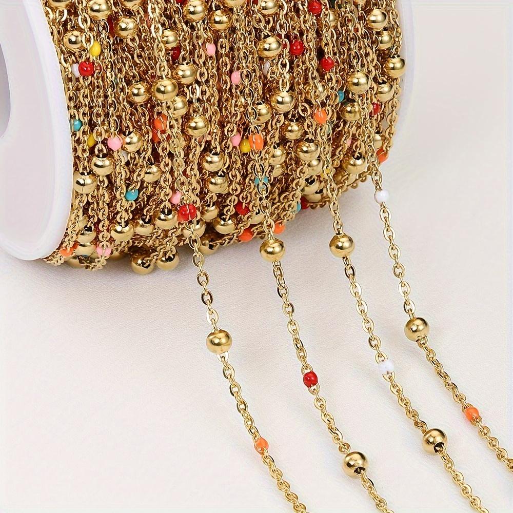 No Fade 2Meters 1Meter Stainless Steel Beads Chains for Jewelry Making DIY Necklace Bracelet Accessories Handmade Ball Chain