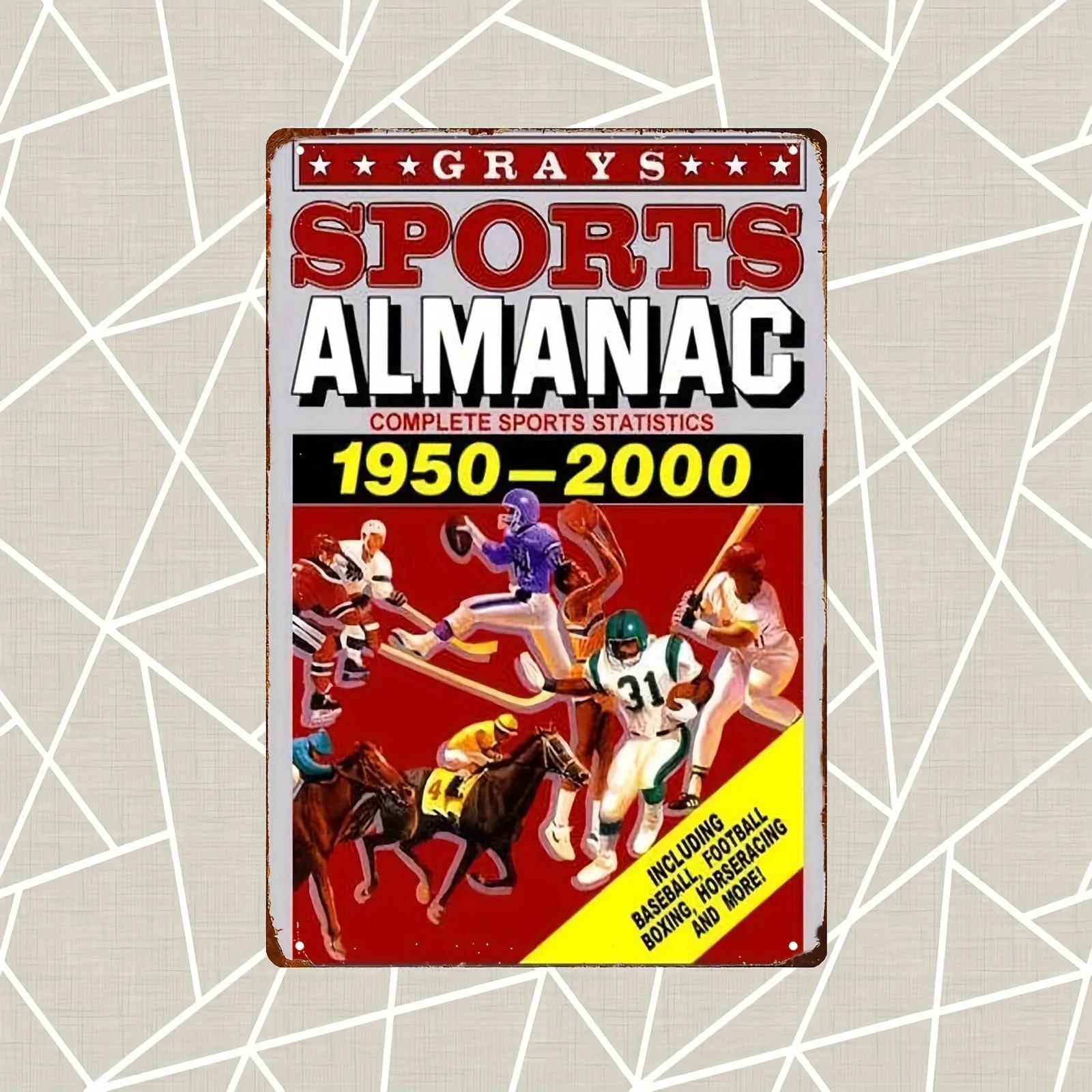 

Back to the Future Sports Almanac 19502000 Metal Tin Sign Art Deco Vintage Movie Memorabilia Wall Plaque Iron Retro Sports 20x30cm（7.8x11.8inch）