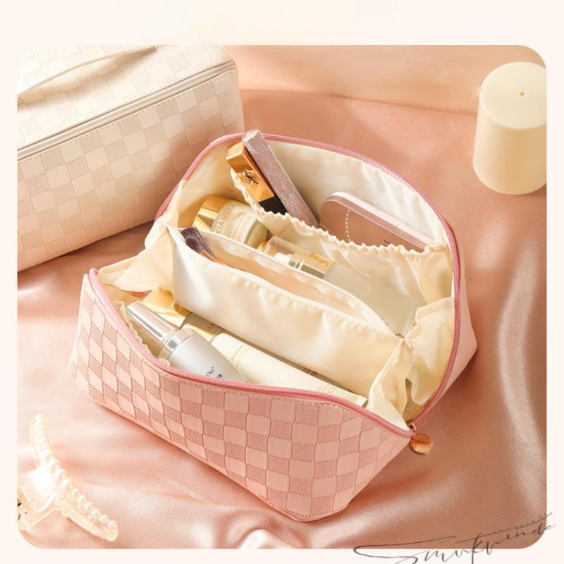 Large Capacity and Portable Designmultifunctional PU Leather Folding Travel Makeup and Toiletries Bag Large Capacity and Porta