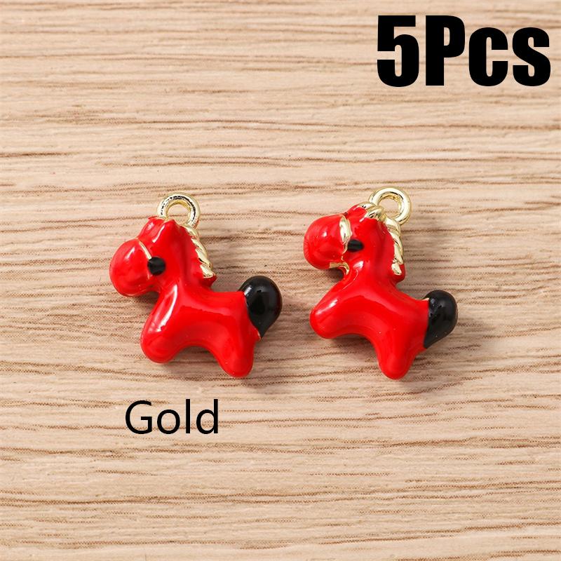 5 Stück Zinklegierung Niedliche Pferdeanhänger Anhänger Für Schmuckherstellungswerkzeuge Halskette Ohrringe Armband DIY Zubehör Geschenke Zubehör