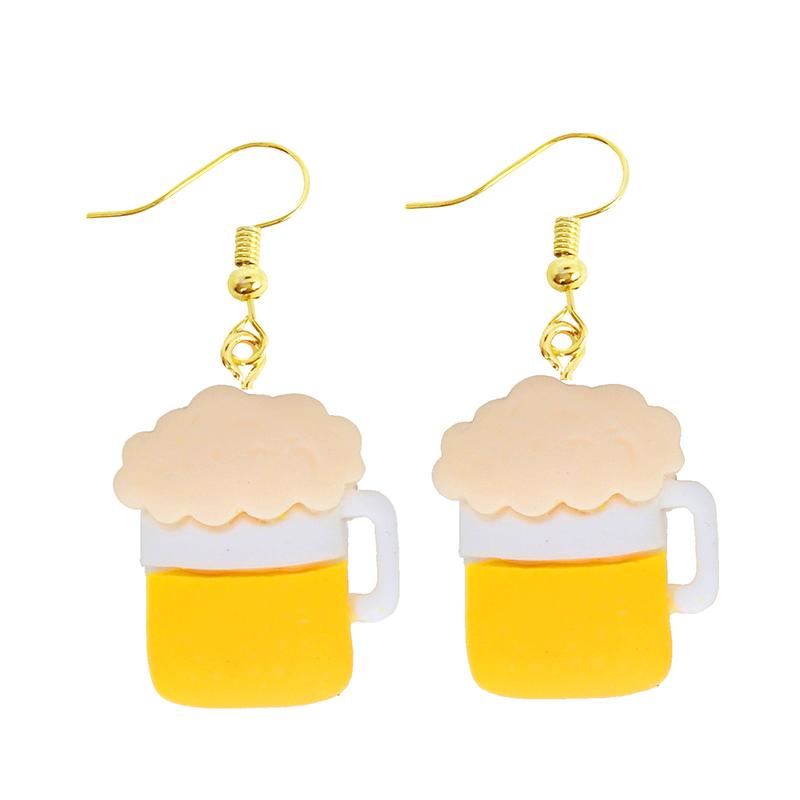 Women Earring Resin Drop Funny Custom Cute Girls Eardrop Kids Chocolate Strawberry Hamburger Dog Mushroom Broccoli Coffee