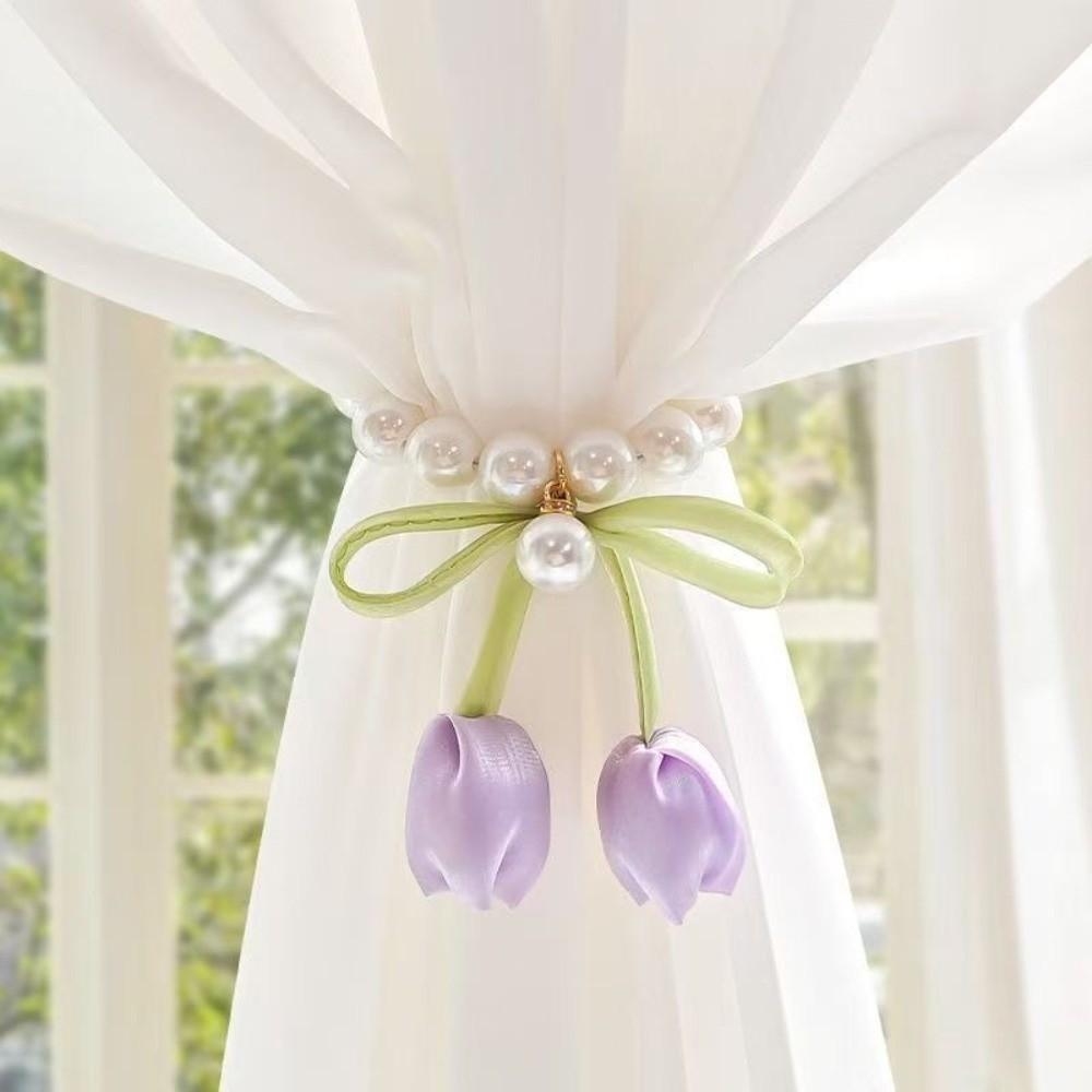 Tulip-Shaped Tulip Curtain Straps Magnetic Curtain Buckle Creative Drapery Holders  Home Decor