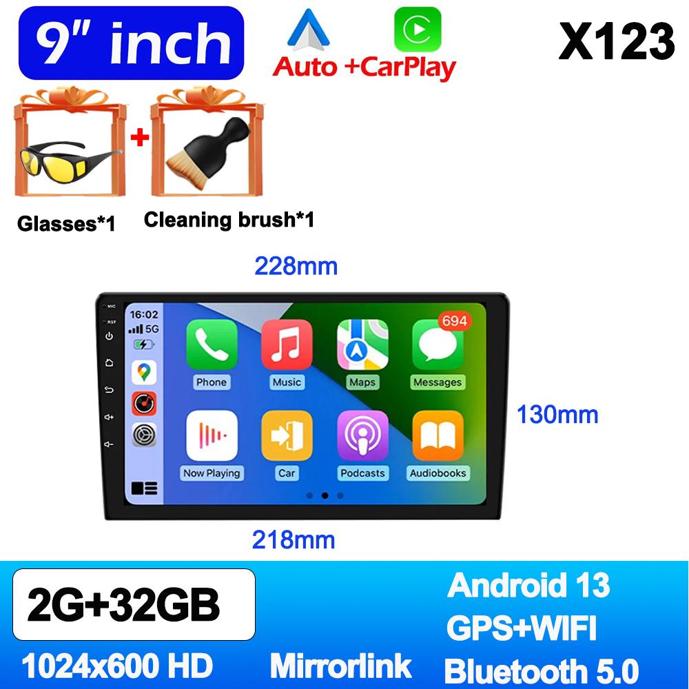 Android13 7 9 10 Inch Car Radio GPS 2 Din Radio Stereo Receiver Player 64G Multimedia Player Wireless CarPlay Android Auto Gift