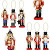 Wooden Christmas Decoration - SPRINGOS - Nutcracker - 6 Pcs - 8 Cm - Multicolored