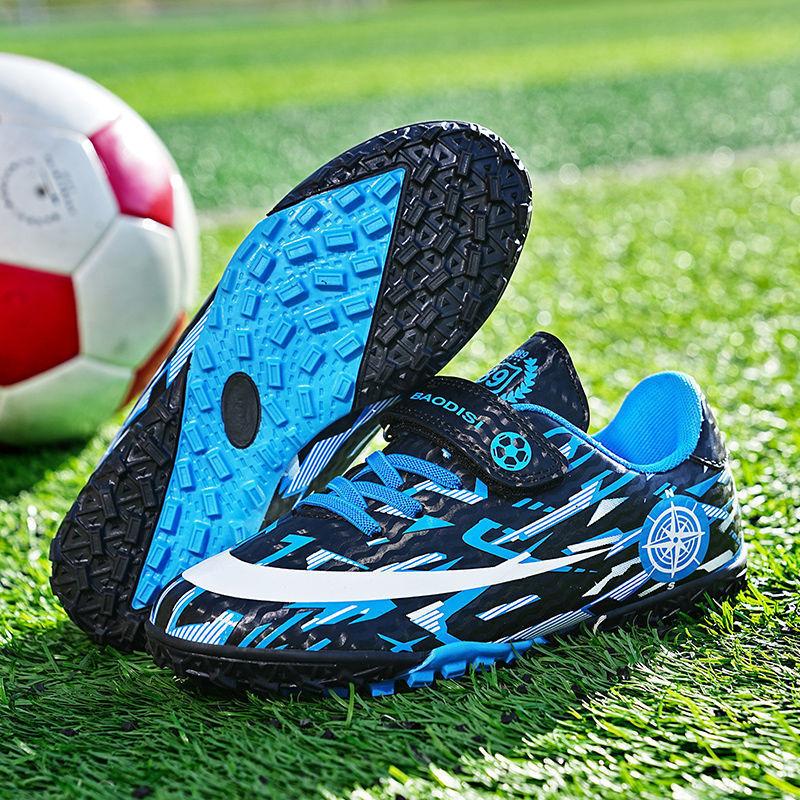 Frühlings- und Herbst-Kinder-Fußballschuhe mit Klettverschluss für abgebrochene Nägel, Jungen lange Nägel Training, mittlere Kinder, Mädchen kurze Nägel Wettkampfschuhe