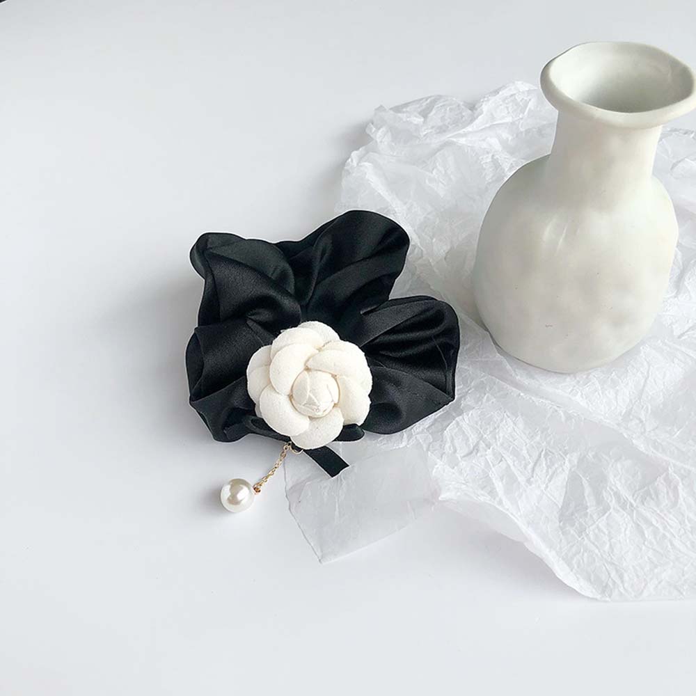 Fashion Girls Women Pearl Headwear Hair Circle Hair Bands Camellia Scrunchies Elastic Hair Rope