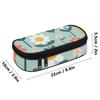 Pencil Case Printed Durable 300D Polyester Secure Zipper with Mesh Divider Pen Holders and Spacious Main Compartment for Students