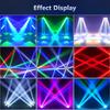 European Warehouse Hot Sale 6-Arms Bee Eye Moving Head Light RGB Halo Ring DMX Remote Voice Control Disco Lamp for DJ Stage