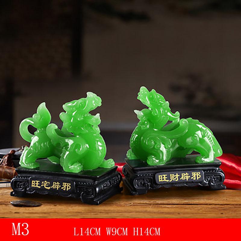 Feng Shui Šťastný Pixiu a Pi Yao Pryskyřičná Dekorace na Dveře, Domácí Řemesla, Dekorace do Obývacího Pokoje, Figurky Miniatury, Čínský Maskot