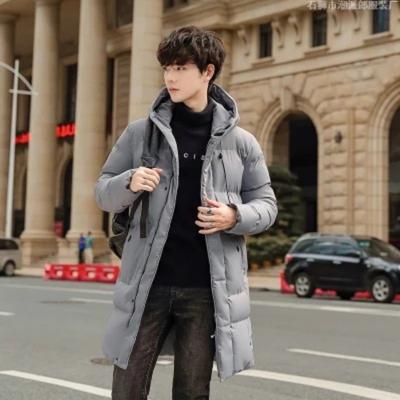 Men's Hooded Cotton Clothes Medium and Long Winter Thickened Knee Warm New Teen Men's Coat