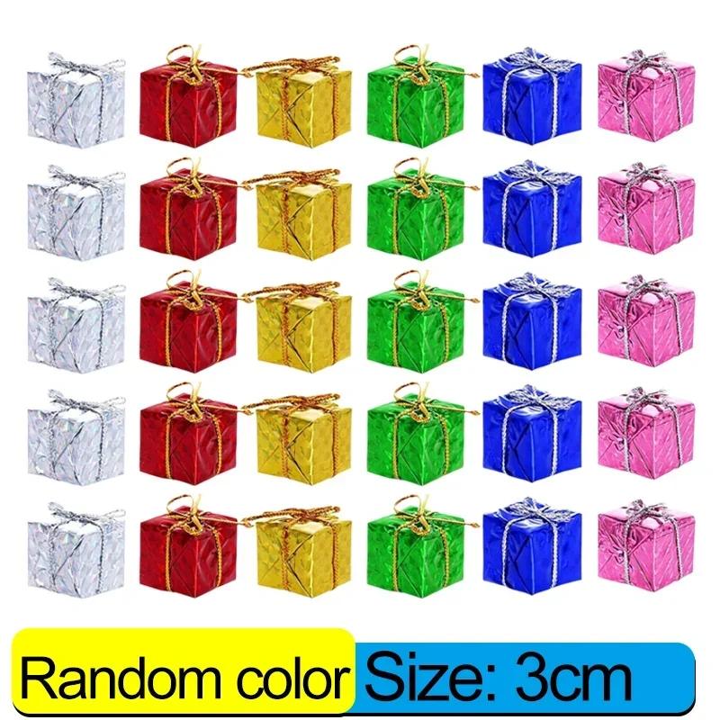 Wholesale Colorful Mini Gift Box Xmas Tree Hanging Pendants Square Foam Boxes Christmas New Year Party Ornaments Home Decoration