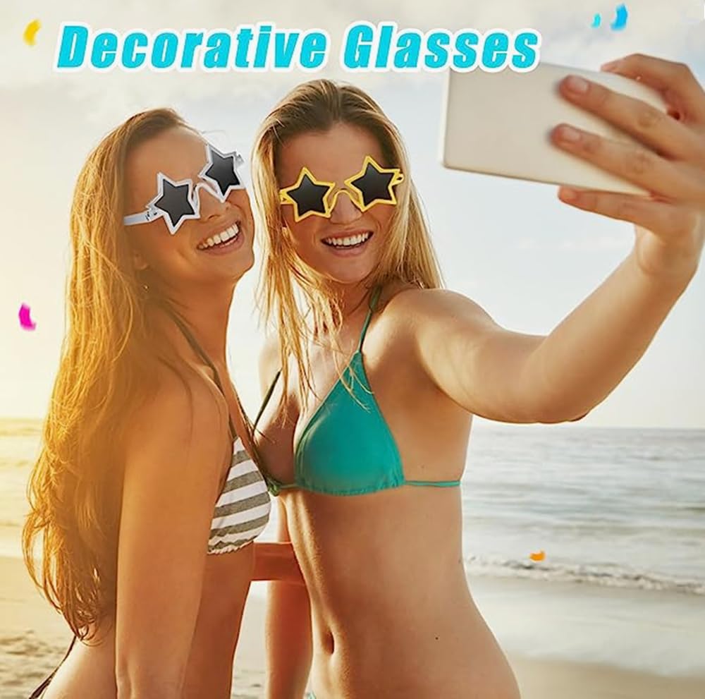 Zhonghua Star Sunglasses, Star-Shaped Glasses, Party Sunglasses, Star-Shaped Sunglasses, Pentagon Sunglasses, Novelty Studio Item, Floral Dress