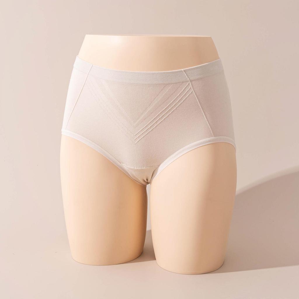 Women's Seamless Mid-High Waist Shaping Panties with Mulberry Silk Crotch - Comfortable, Breathable & Elastic.