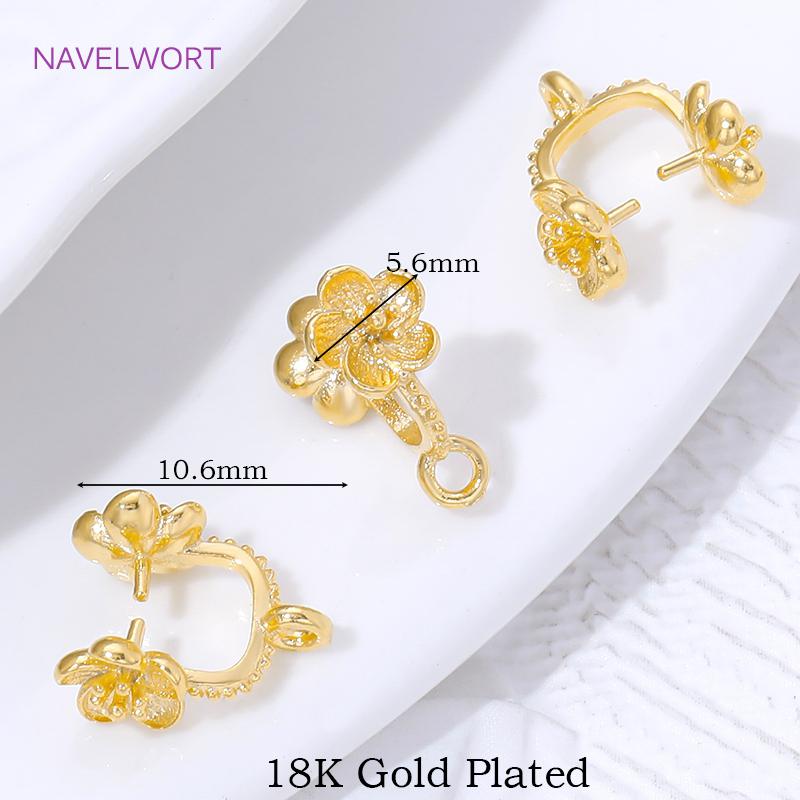 18K Gold Plated Brass Pendant Pinch Bail Clasps,Bail Holder For Pendants,DIY Jewelry Making Accessories,Bail For Jewelry 2 pieces
