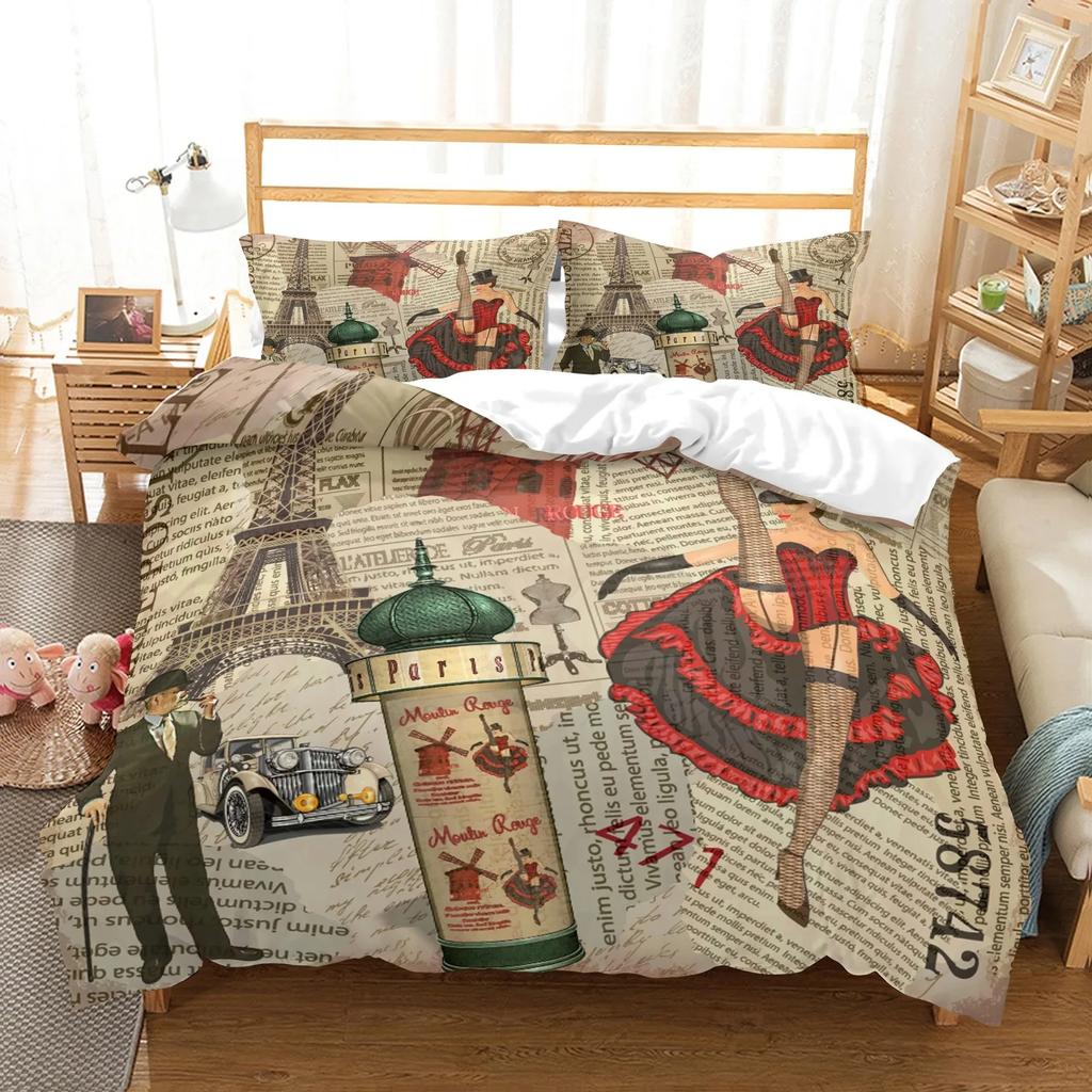 New York Statue of Liberty Duvet Cover King Queen Size Retro Car Nostalgic 50s Bedding,Vintage Car Polyester Quilt Cover for Men