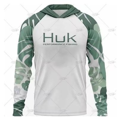HUK Men's Outdoor Sports Long-Sleeved Hoded Fishing Wear Lightweight Sun-Protection UPF+50 Luya Fish
