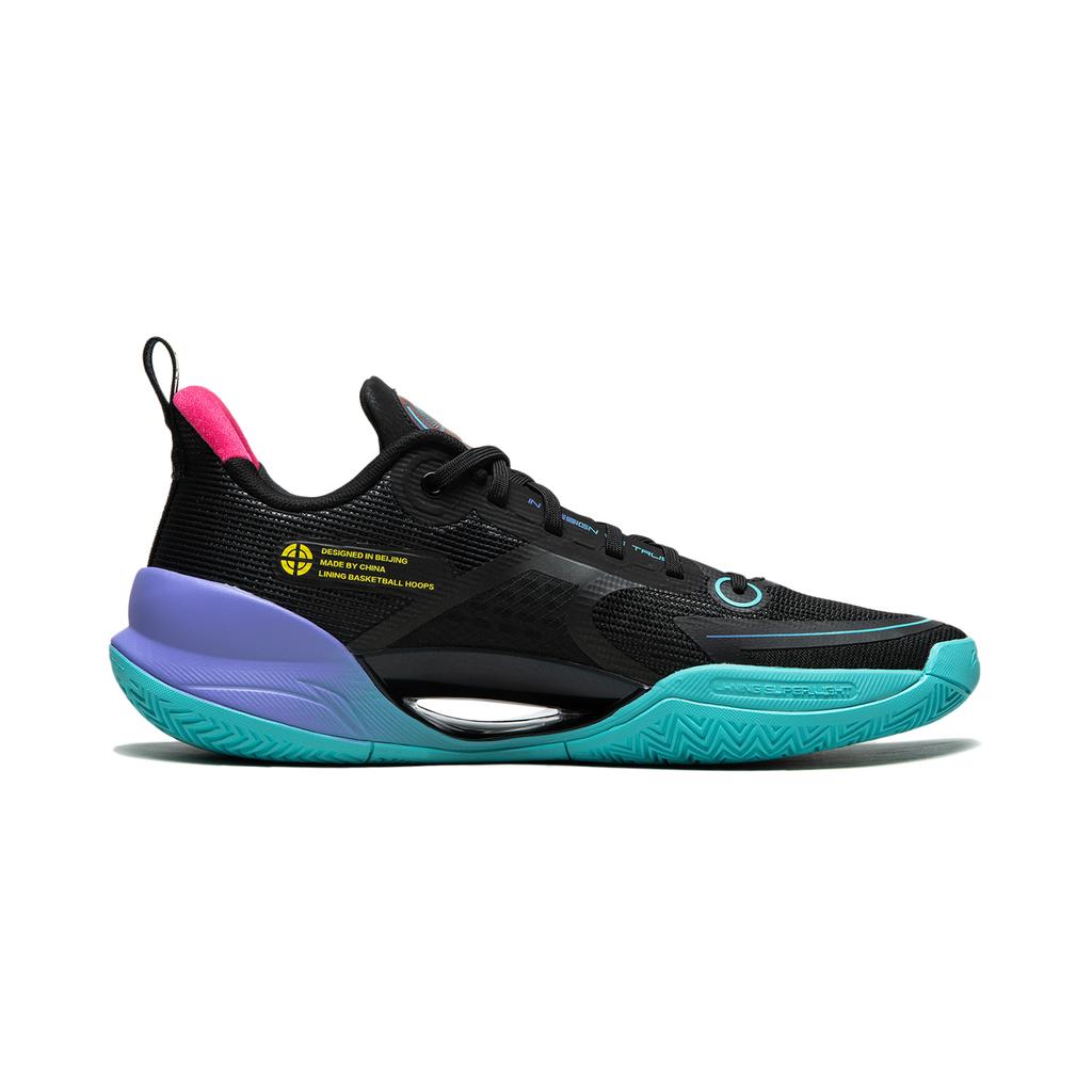New LiNing Super Light V2 Cushioning Wear Resistant Breathable Supportive Rebound Low Top Basketball Shoes Men's Black ABAT029-4