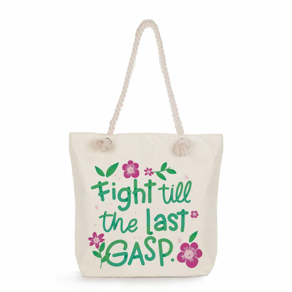 Multifunctional Trendy Letters Printed Thick Rope Shoulder Beach Bag Casual large capacity handbag 7593