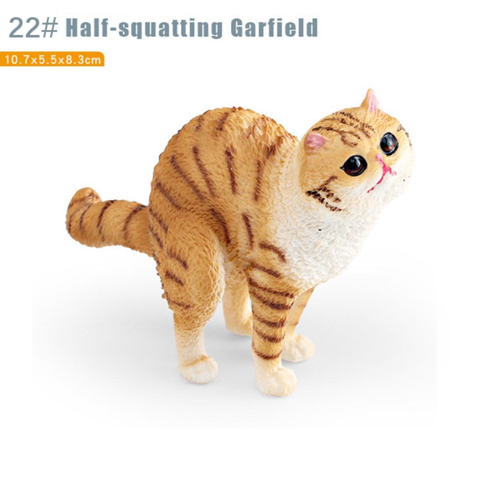 PVC Simulation Cat Model Garfield Persian Cat Pastoral Cat Cat Action Figures  Car Decoration