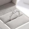 S925 Sterling Silver Four-Leaf Clover Adjustable Ring with Gradient Diamond Accents