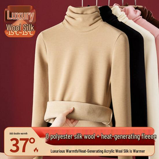 Women's Fleece-Lined Lyocell Thermal Leggings - High Waist Wool & Cashmere Warm Pants