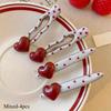 4pcs Retro Fashion Heart Polka Dot Hair Clips, Cute Duckbill Clip, Bangs Barrette, High-End Edge Clamps Versatile Accessories