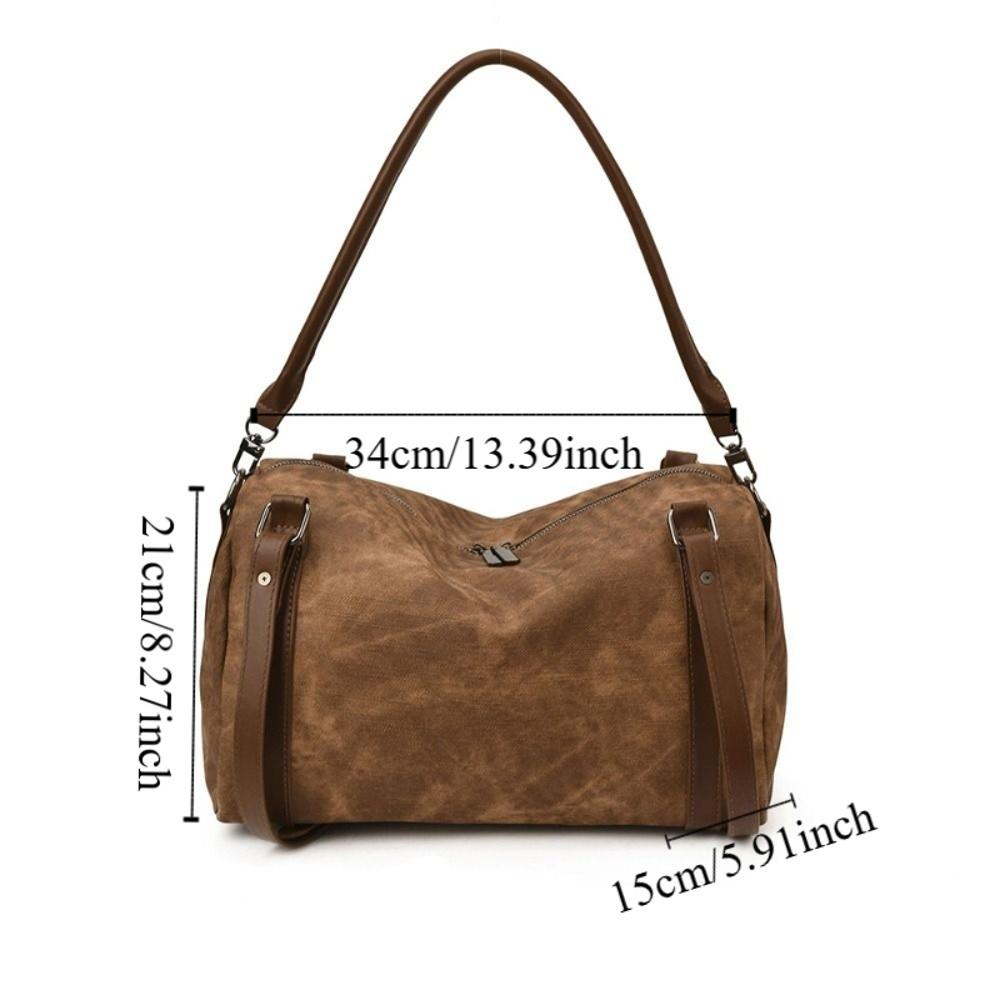 Korean Style Bowling Shoulder Bag Vintage Pillow Handbag Portable Boston Crossbody Bag  Travel