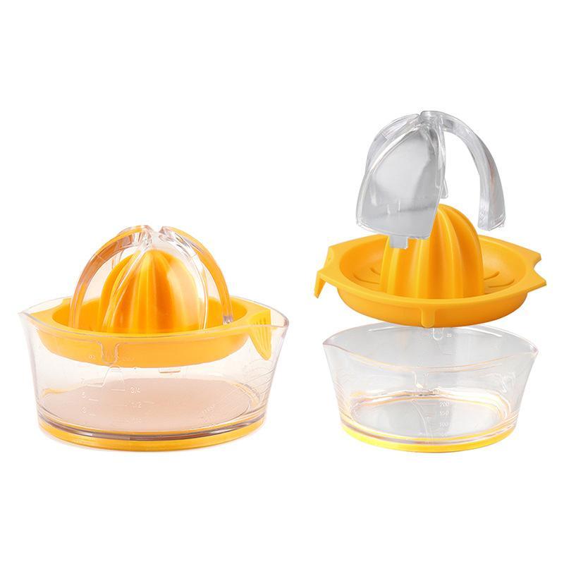 Manual Citrus Juicer Small Portable Hand Squeezer with Built-in Measuring Cup for Dorm Office Home Orange Juicing