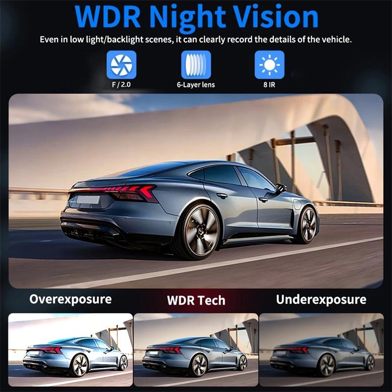 Car Driving Recorder 4 Channels Wifi GPS 1080P Front Left And Rear Night Vision Cycle Camera 24-Hour Parking Monitor