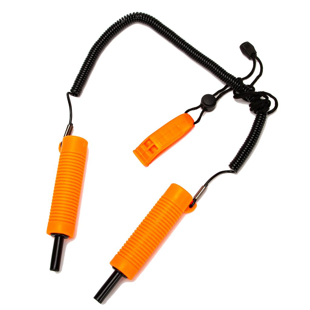 Ice Auger Ice Fishing Retractable Ice Drill with Whistle Set Safe Stretch Rope for Ice Skating and Ice Fishing