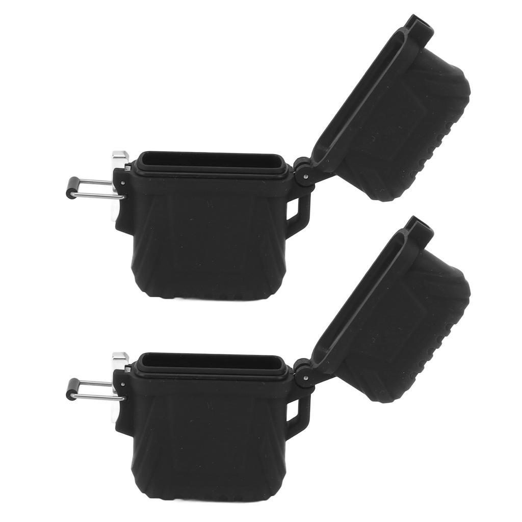 2 PCS Waterproof Lighter Case Plastic Black Sealed Pocket Lighter Container for Outdoor
