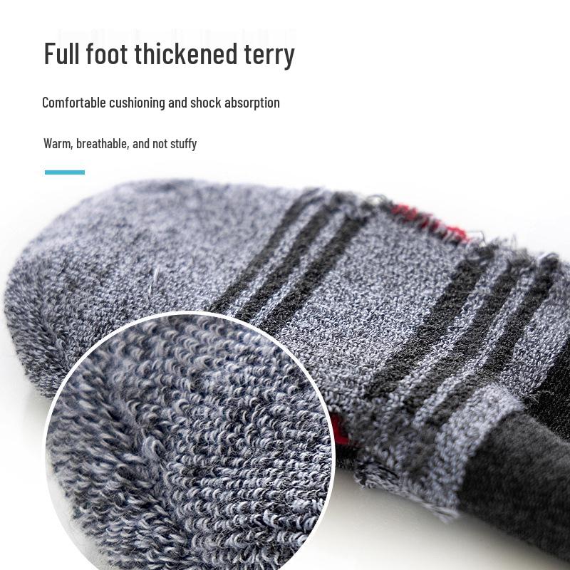 Men's Winter Thickened Five-Finger Cotton Socks: Odor-Resistant, Sweat-Absorbent, Breathable, High-Top Sports Split-Toe Socks.