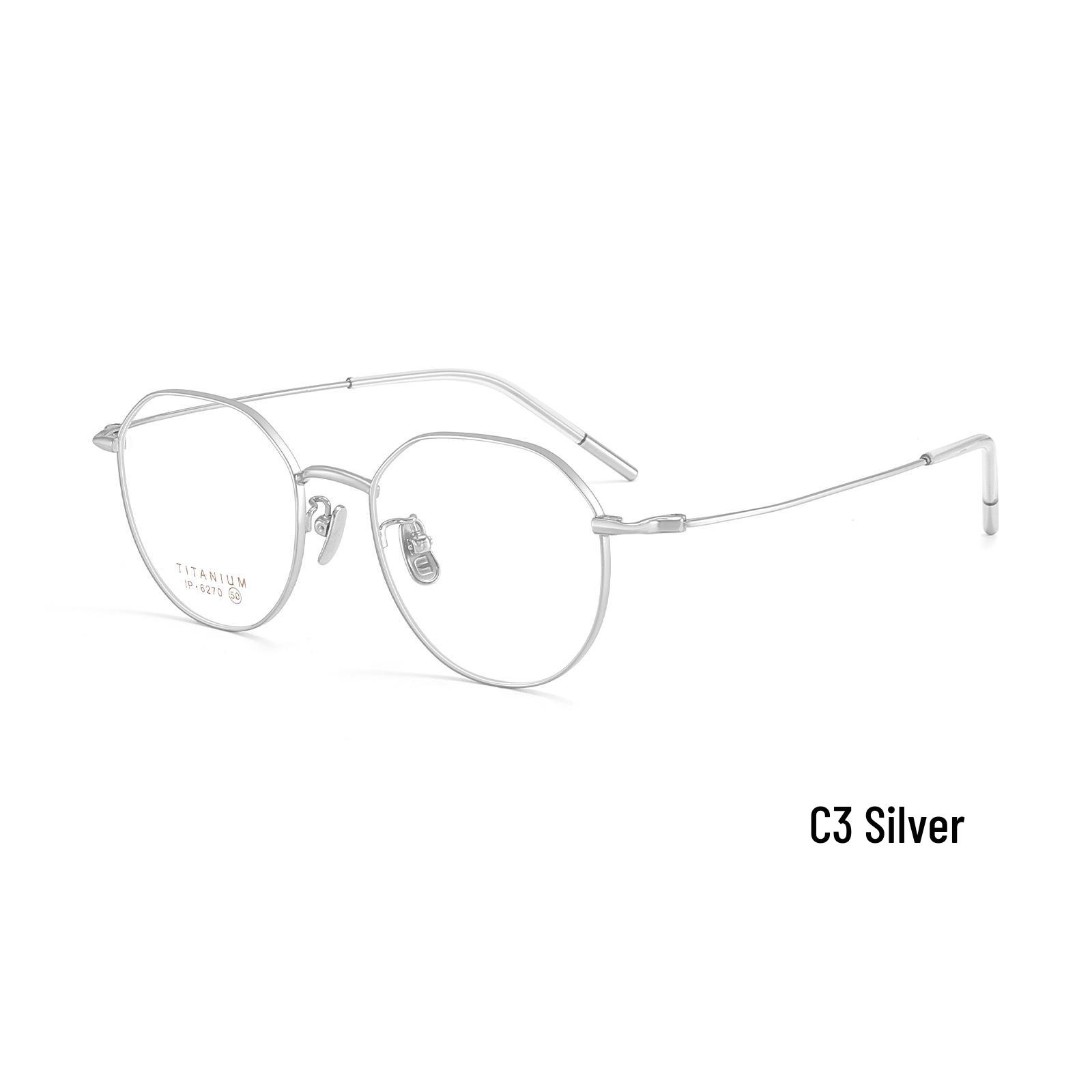 Pure Desire Anti-Aging Titanium Oval Glasses with Non-Slip VOSS Tips, Prescription Compatible серебряный