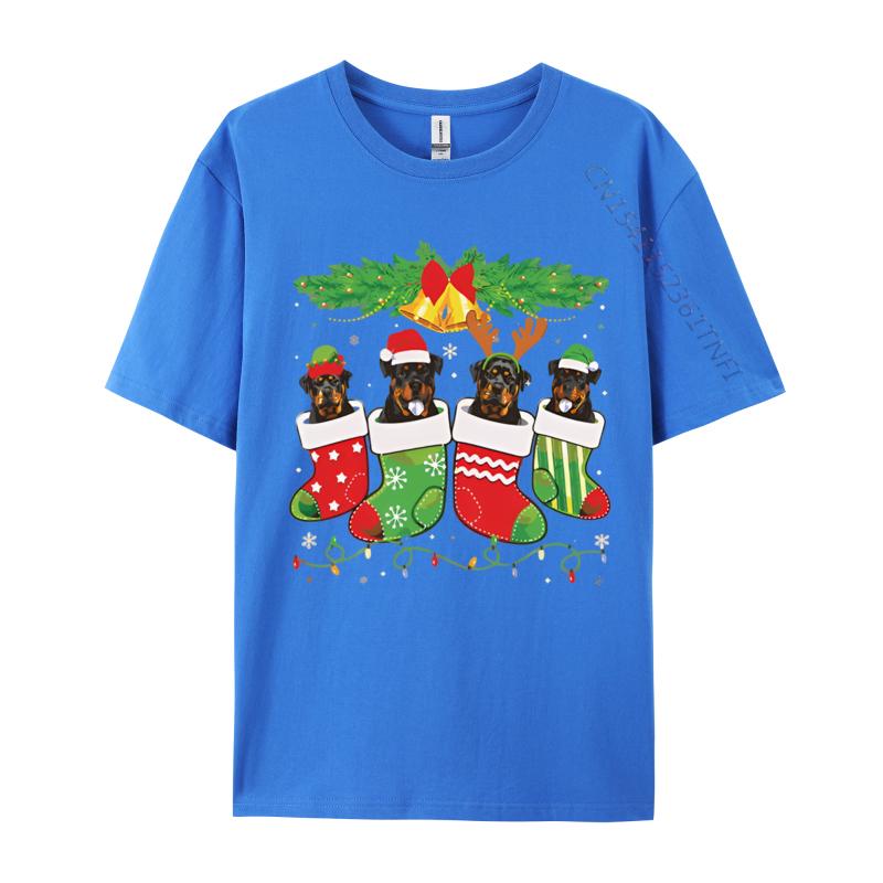Cute Rottweiler Dog In Sock Christmas Tshirt Novelty Tops T Shirt Fashionable Cotton Unisex T Shirt Graphic T Shirts