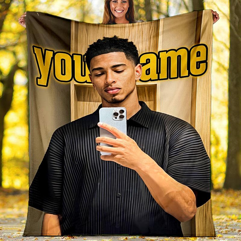 Customiz Name Personality Jude Bellingham Blanket Soft&Warm Office Bed Travel Lunch Break Blanket,Gift All Seasons