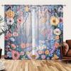 2-Panels Colorful Marigold Printed Curtains - Heat-insulating   Suitable for Decorating Curtains in Various Rooms