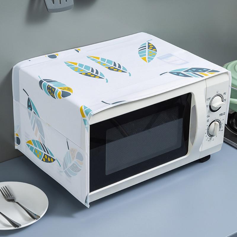 Microwave Dust Cover Cartoon Tree Leaf Printed Dustproof Microwave Dust Cover Cloth Pocket Water Proof Oven Cover Nordic Style