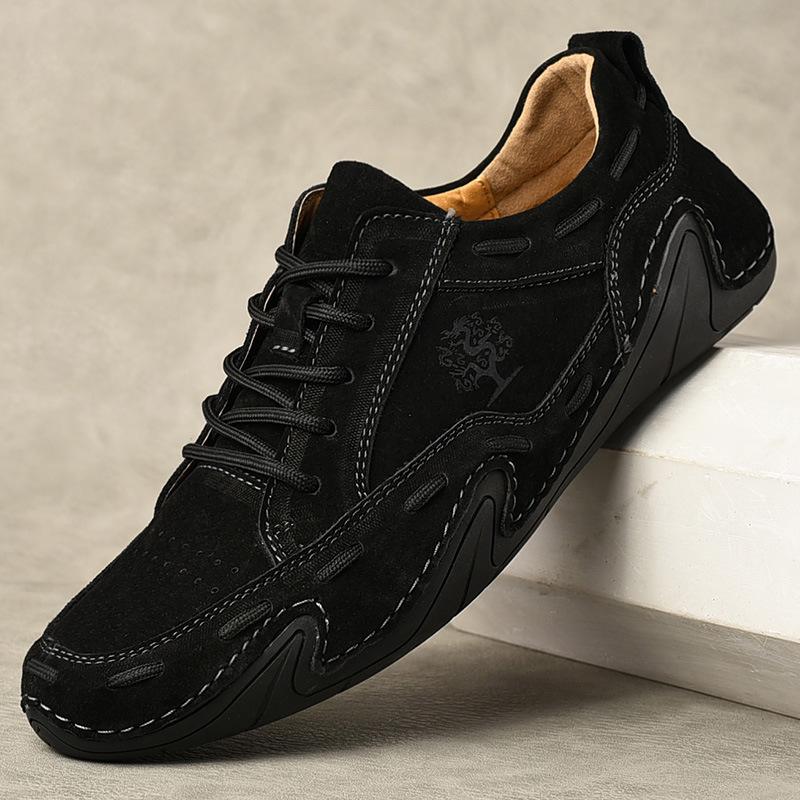 Plus Size Men's Casual Slip-On Moccasins - Fashionable Pigskin Driving Shoes
