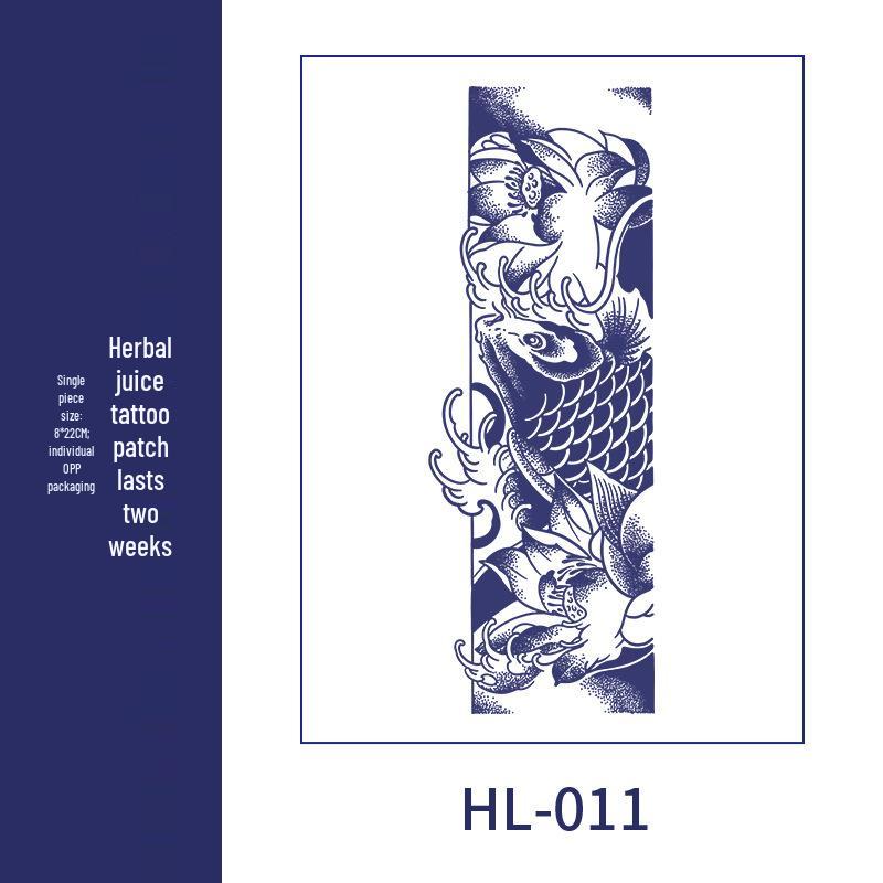 Large Semi-Permanent Waterproof American Style Flower & Plant Arm Tattoo Sticker for Men