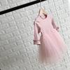 Spring and Autumn Girls' Dresses Children's Long Sleeve Knitwear Lace Princess Dresses Party Tutu Girls 1-7 Years