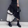 European Station Spring and Autumn New French Retro Design Sense Irregular Mesh Splicing Fluffy Half-length Dress Women