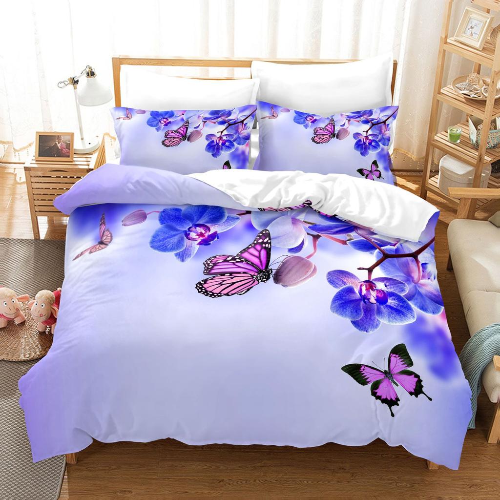 Butterfly 3D Digital Printing Kit Quilt Set Three-Piece Set