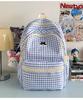 Schoolbag new Japanese ins fresh and sweet plaid backpack junior high school students lightweight travel large capacity backpack