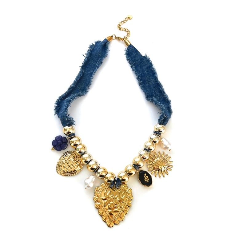 Elegant Stainless Steel Heart And Sun Pendant Necklace Adjustable Chain Delicate Clavicle Chain For Daily Wear 1